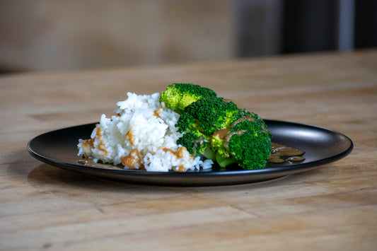 White Rice and Steamed Broccoli